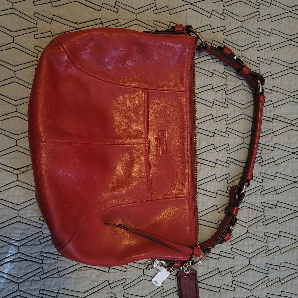 Coach Cherry Red Leather Shoulder Bag